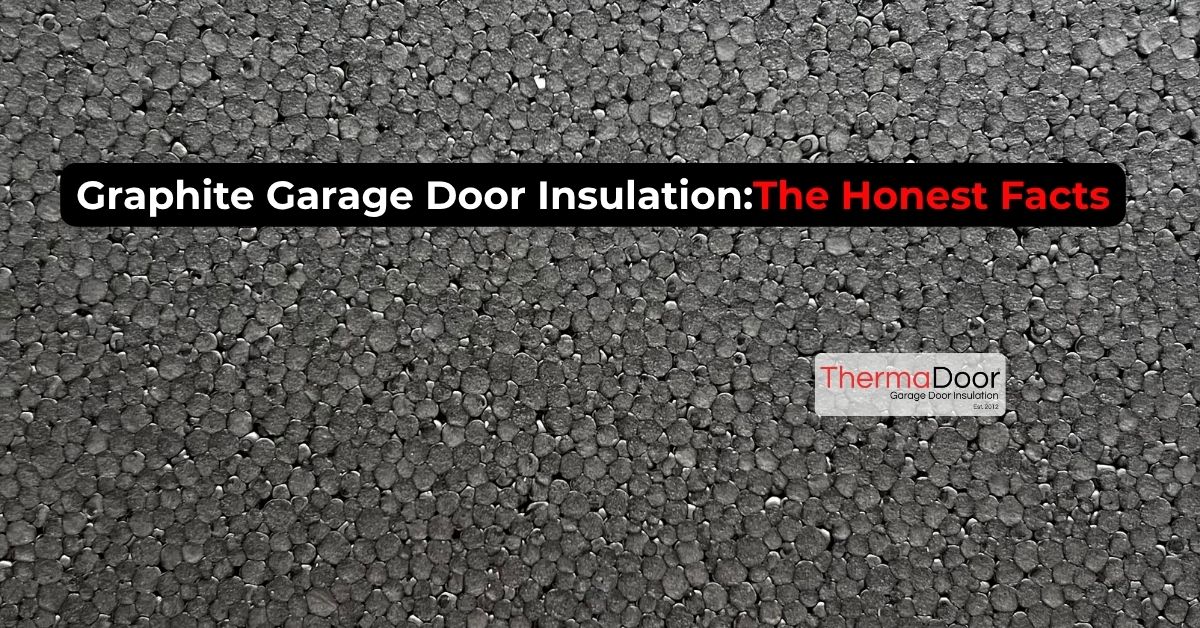 Graphite garage door insulation — close-up of GPS foam texture